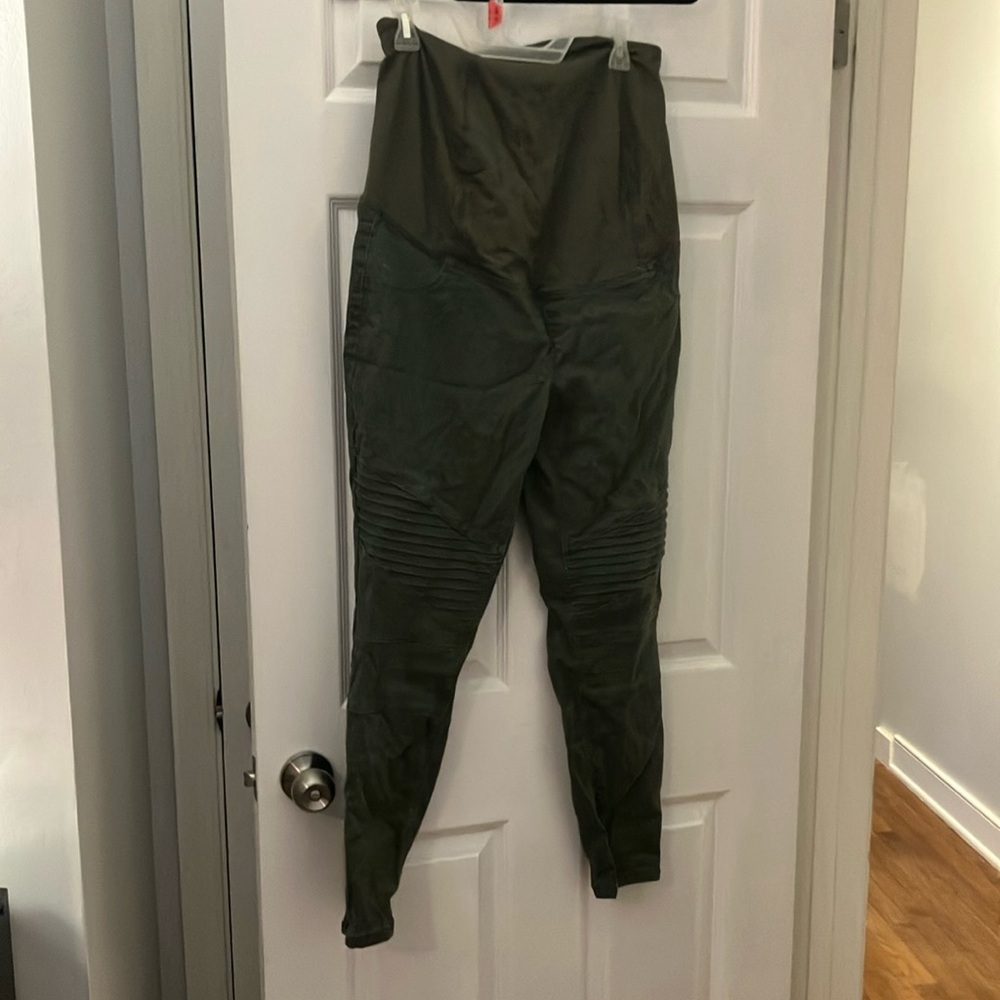 Isabel Maternity Green Moto Jeggings